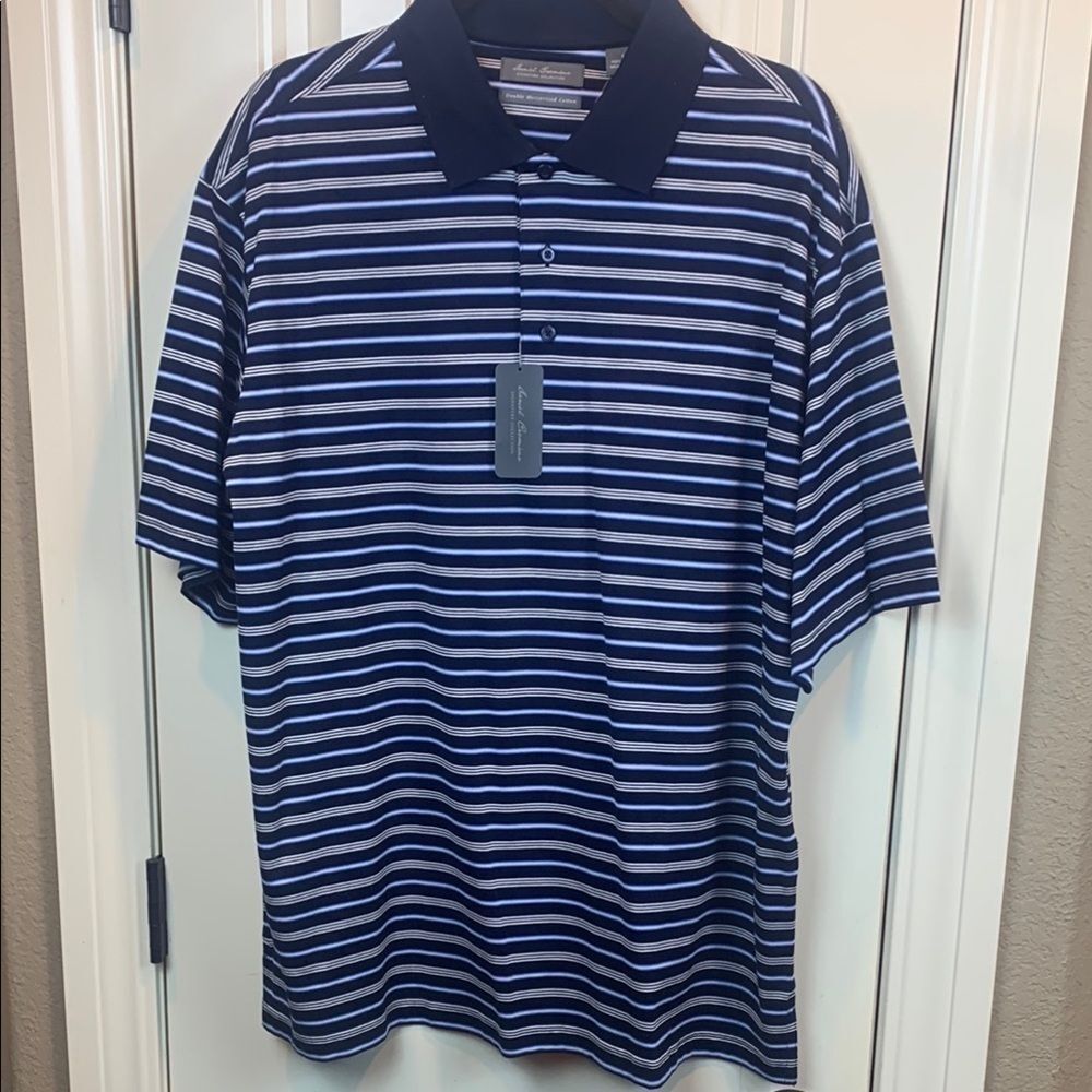 Daniel Cremieux Signature Striped Short Sleeve Polo Shirt, Large, NWOT